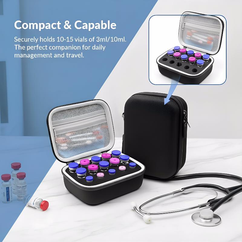 Wear-resistant Insulin Vial Holder - Shockproof Storage Case for 3ml/10ml Vials - Dust-proof Medicine Organizer (Multiple Slots)