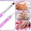 4 Pcs French Gel Nail Art Brush, Double-Ended French Gel Acrylic Nail Brush with Dotting Tool, Professional Manicure Tool for Manicure Cuticle Clean
