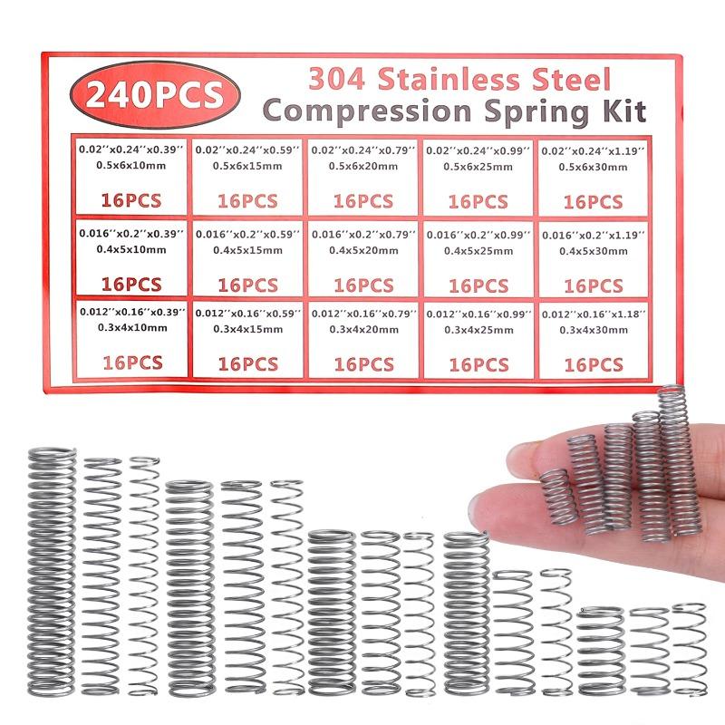 Stainless Steel Compression Springs for Mechanical Repairs DIY Versatile Compression Extension Hardware Spring Assortment Kits