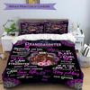 3pcs Granddaughter Inspirational Quotes Duvet Cover Set - Machine Washable, Includes 1 Cover and 2 Pillowcases, No Core Included Yy251013070