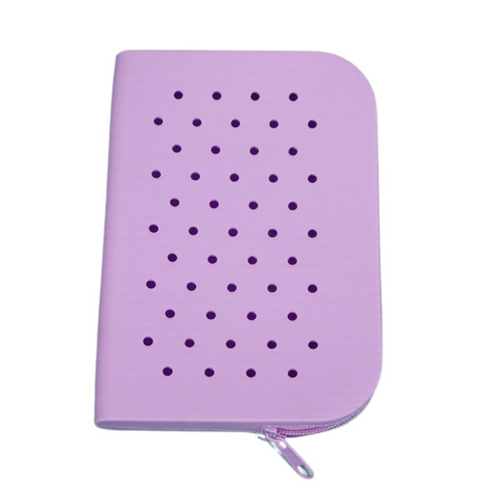 Breathable Holes Silicone Pencil Case Zipper Large Capacity Stationery Storage Bag Portable Waterproof Makeup Organizer Cosmetic