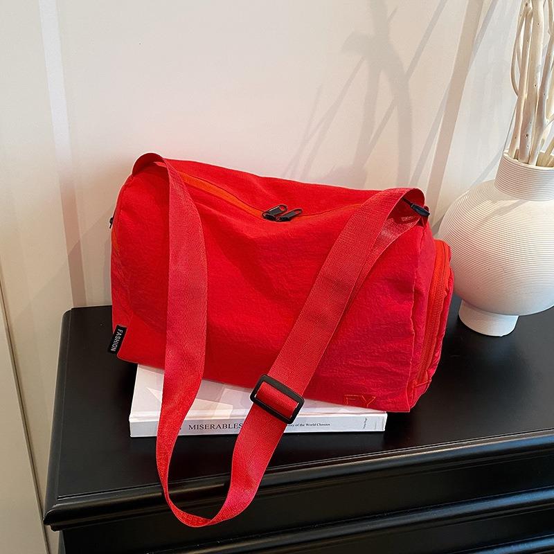 New Lightweight Solid Color Shoulder Messenger Bag Popular In Summer Simple Casual Versatile Large Capacity Tote Bag Women