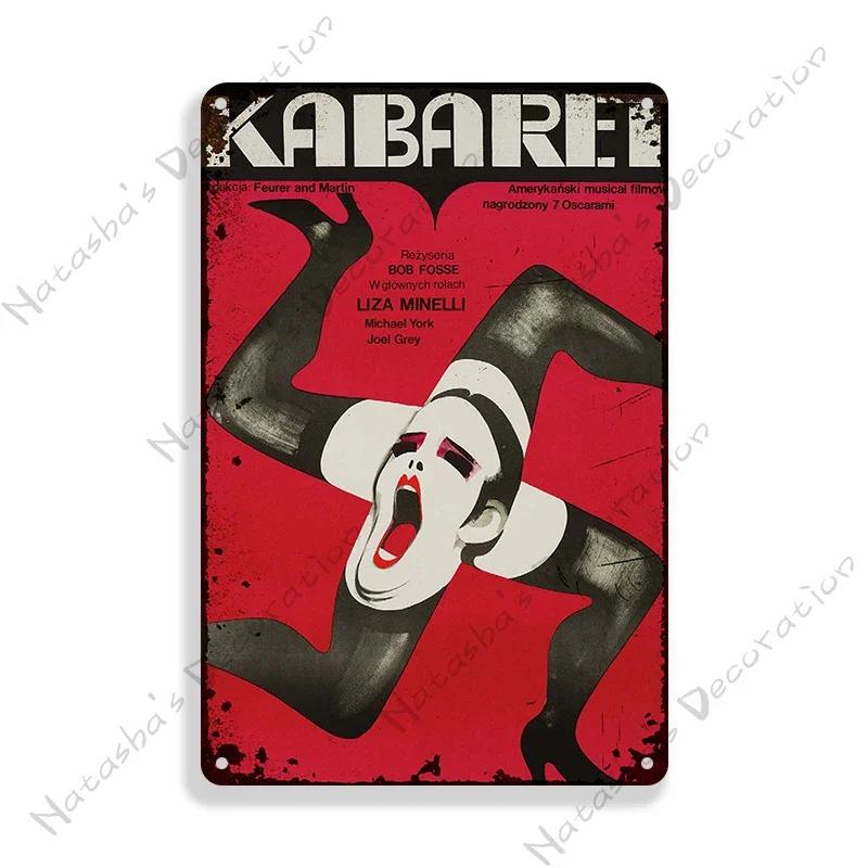 Cabaret Poster Music Movie Metal Sign Decorative Plate Home Restaurant Bar Club Wall Decor Vintage Metal Poster Industrial Decor