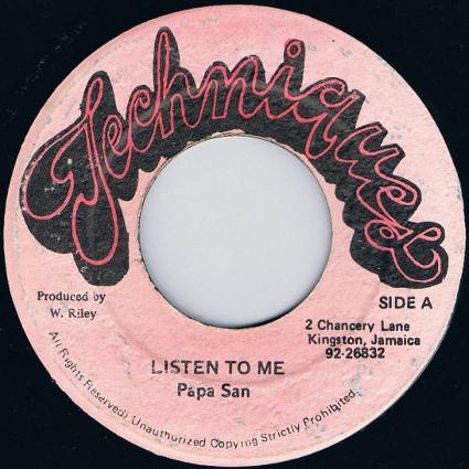 

7inch Record PAPA SAN - Listen To Me NONE Techniques Jamaica Reggae, Ska & Dub Used