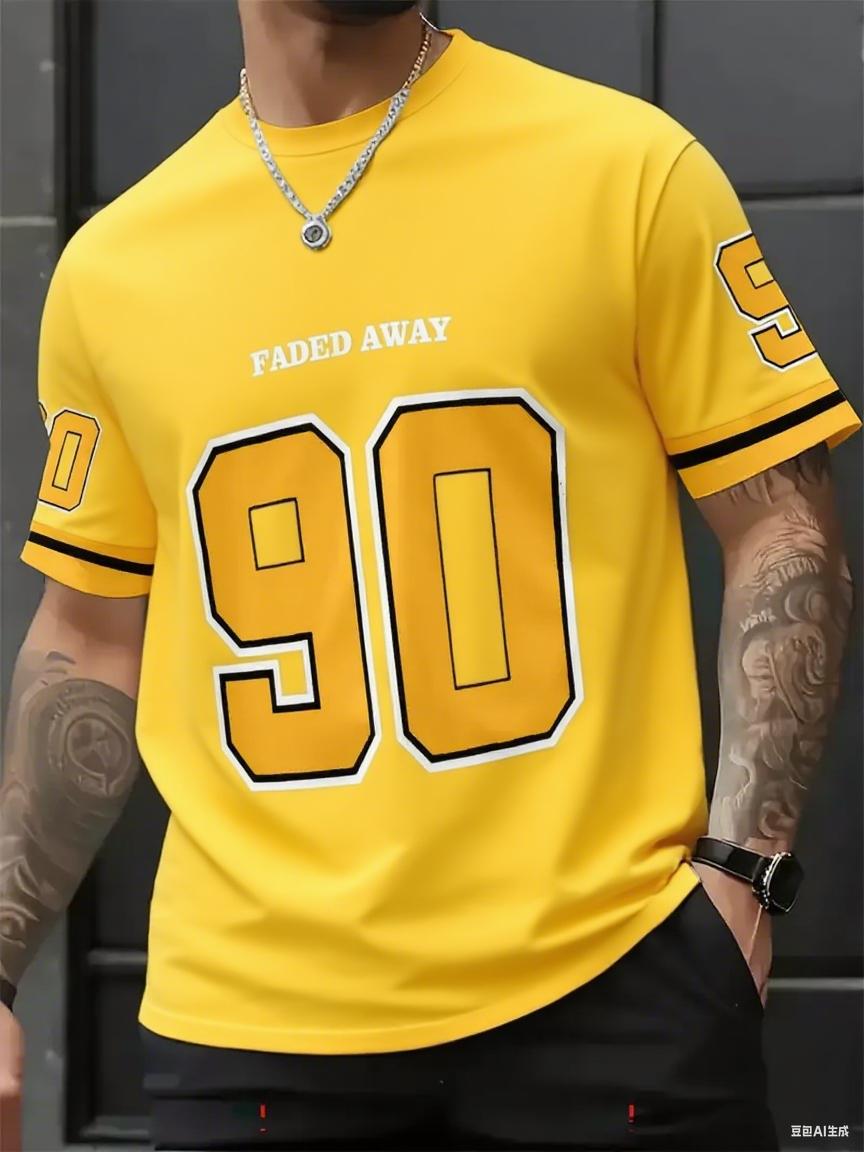 

Мужские футболки с коротким рукавом и круглым вырезом, летние, повседневные, с принтом пэчворк и надписью NO.90, спортивные, футбольная майка, Y2k, женские футболки, топы 4XL