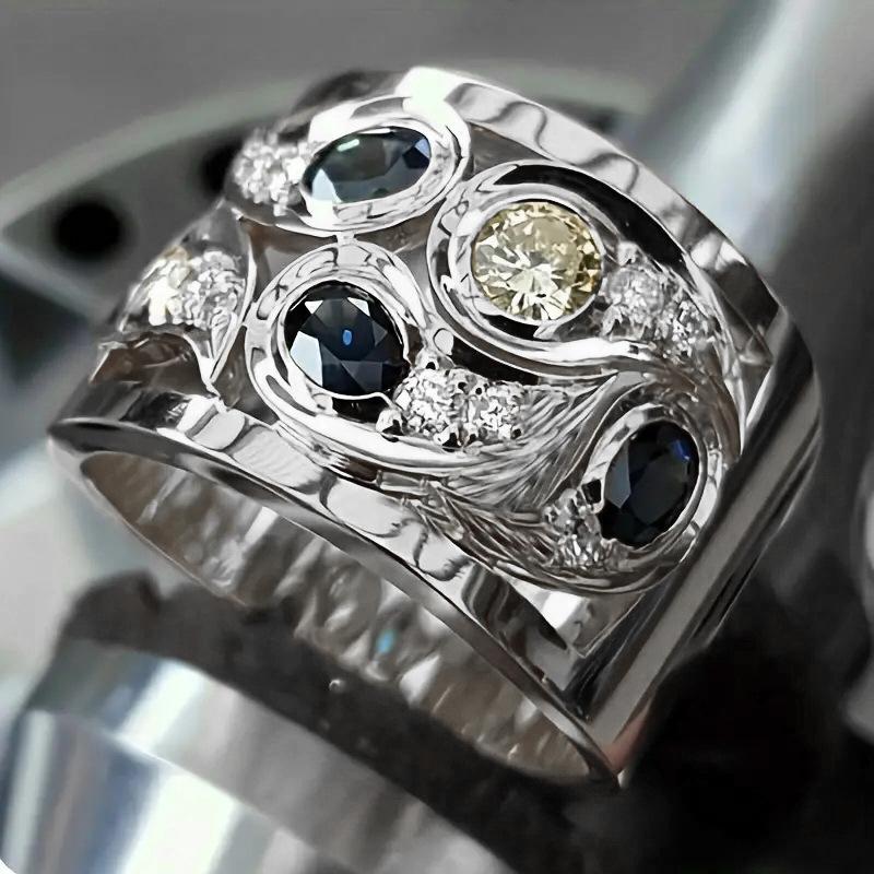 

Ветер Мода Широкое Кольцо Модные Аксессуары, Ажурное Кольцо с Цветочным Узором 8