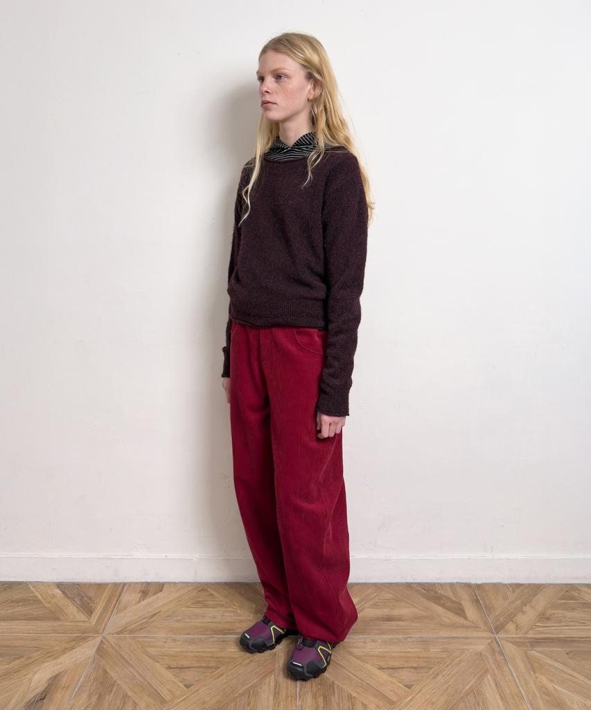 Daiaegeuneol Adjustable Cord Trousers (Red)