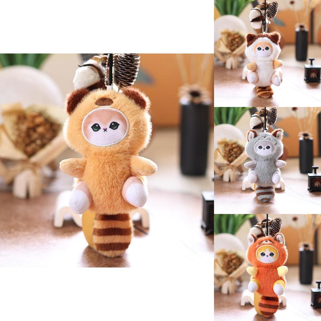 Shark Cat Plush Toy With Squeaker Soft Stuffed Animal Keychain Backpack Charm Gift For Kids