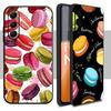 Macaron Cute Pink Girl Pattern Phone Case For Samsung Galaxy S26 S25 S24 S23 S22 S21 Plus Ultra Note20 Soft Black