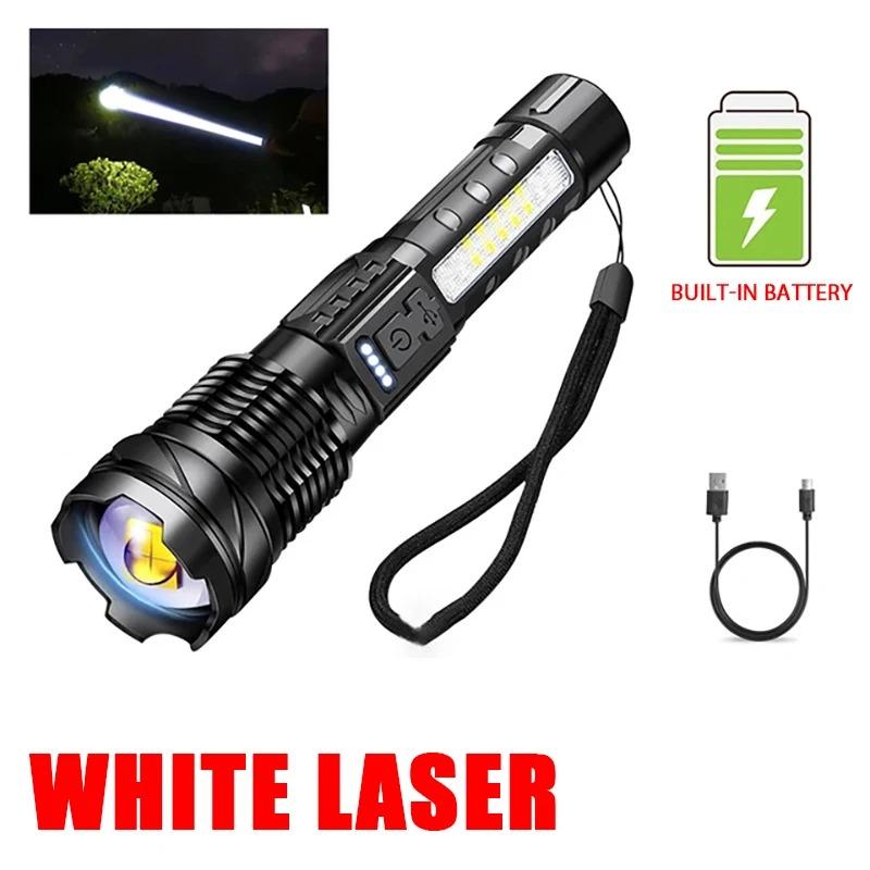 1500mAh High Power LED Flashlights Camping Torch With LED Beads And COB Side Light Rechargeable Portable Hand Camping Hiking