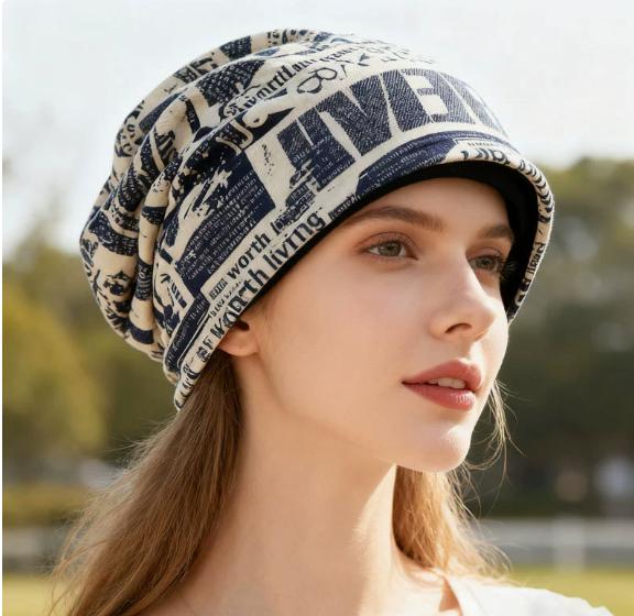 Knitted Hat Lazy Headscarf Headgear Couple Plain Face Pile Hat Men