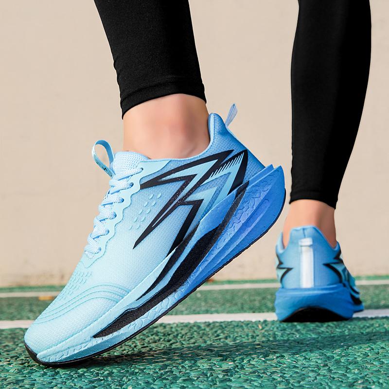 Professional Running Shoes Couple's Damping Sneakers Breathable Mesh Tennis Basketball Trainers Elastic Training Shoes