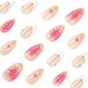 3D French Blossom Short Almond Wearable Nail Art – Elegant European and American Fake Nails