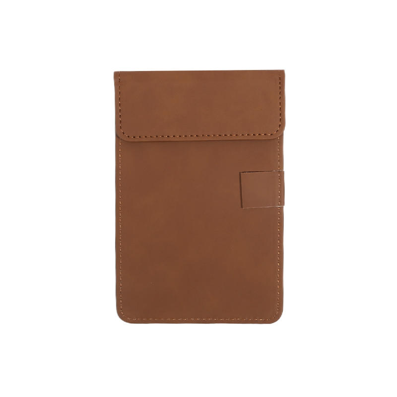 

Leather Mini Writing Clipboard Pure Color Writing Pad Business File Folder Restaurant Menu Covers Paper Organizer коричневый