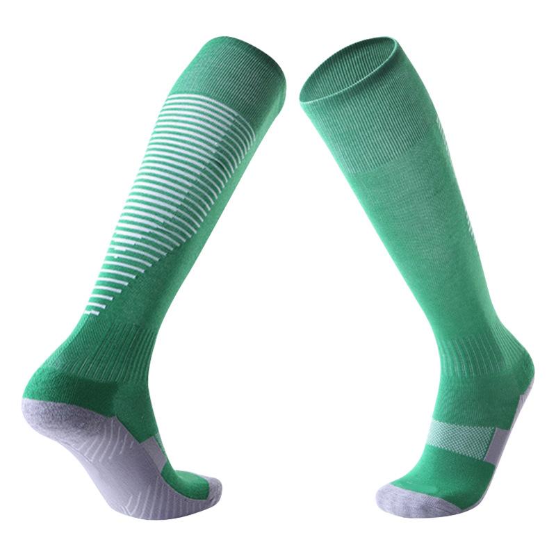 Men's and Children's Anti-Slip Striped Football Socks with Thick Towel Bottom