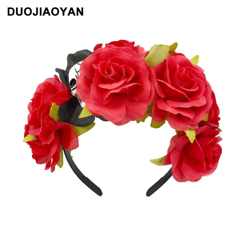 Halloween Flower Headband with Spider for Cosplay or Makeup Party