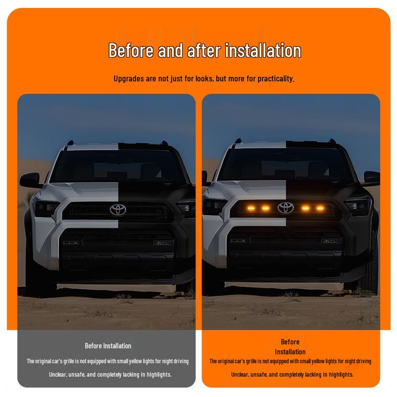 LED Daytime Running Lights for 25 Toyota 4Runner Models - TRD SR5 Grille, Small Yellow