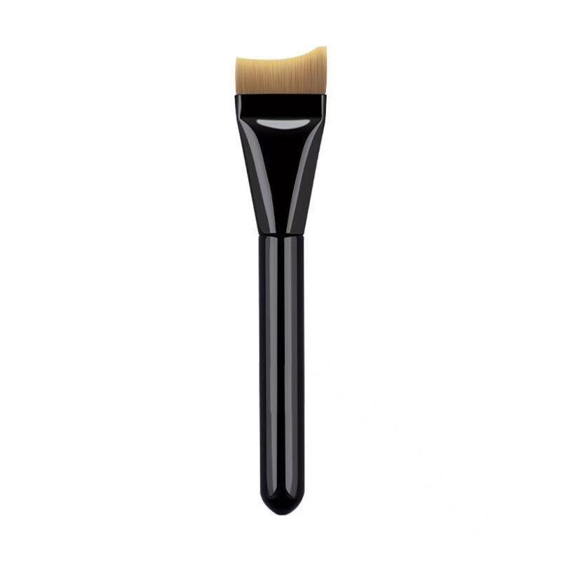 Crescent Black Foundation Brush: Non-Powder-Picking Blade for Smooth, Seamless Makeup Application.