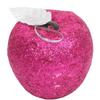 Set of 6 Multicolored Plastic Apple-Shaped Baubles with Glitter