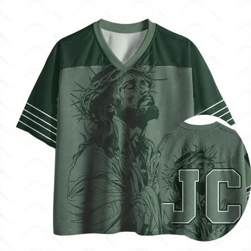 

Praying Christian Jesus Pattern Printed Street Wear T-Shirt Summer Men s Fashion Hip Hop Casual Jersey Short Sleeve T2k Top S