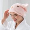 Cute Bear Thick Coral Fleece Microfiber Bath Towel Hair Dry Quick Drying Lady Bath Towel Soft Shower Cap