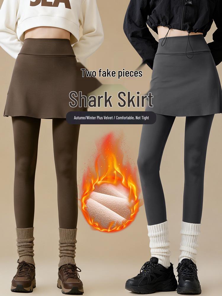 Plus Size Fake Two-Piece Yoga Skirt Pants for Women - High Waist, Anti-Exposure, Elastic Fitness Running Wear