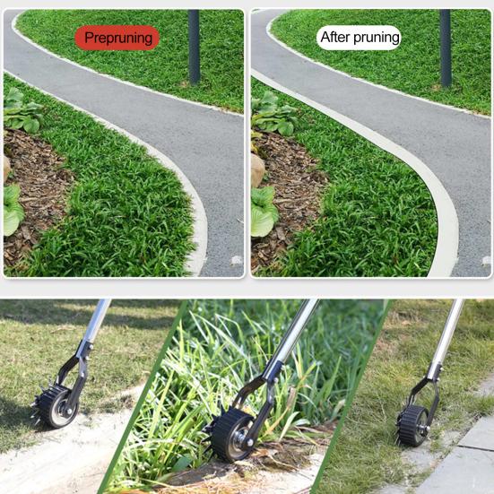 Obrotowa ręczna obrzynarka do trawnika z długim uchwytem Konstrukcja z ostrymi zębami Regulowana długość Odporna na rdzę Obrzynarka do trawnika Narzędzie ogrodowe