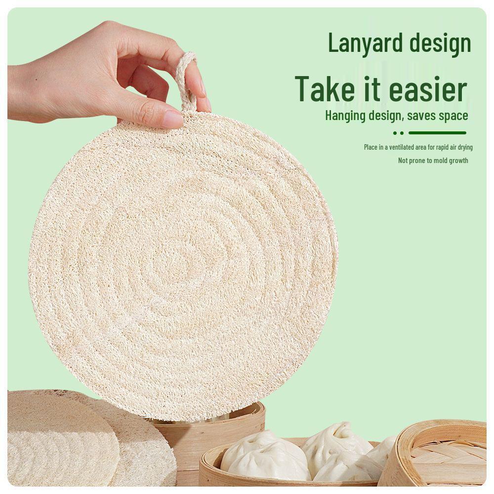Non-Stick Durable Loofah Steamer Liner for Buns, Breathable & Easy-Clean Round Baozi Mat