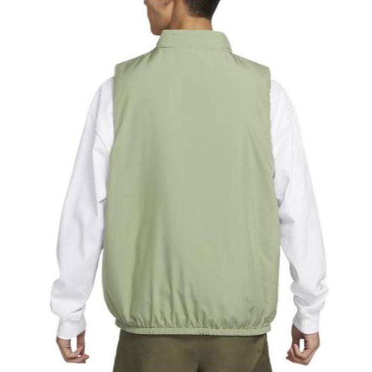 Nike Chaleco de Algodón con Cremallera Estampado con Logotipo Alfabético Sólido Therma-FIT Club Chaleco para Hombre Verde Aceite DX0677-386