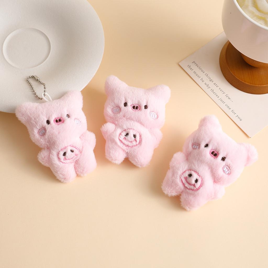 Cute cartoon animal series plush toy brooch doll piglet pin bag decoration student gift