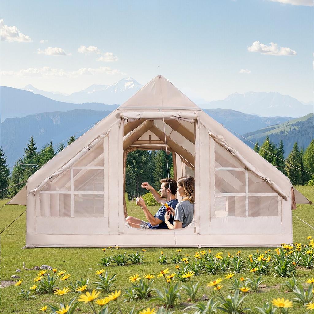 Inflatable Tent for Camping 5-8 Person Glamping Tent with Pump Easy Set Up