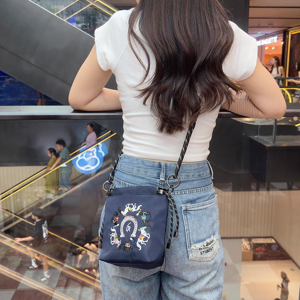 2025 Japanese Style Cute Cartoon Embroidery Crossbody Shoulder Bag for Women