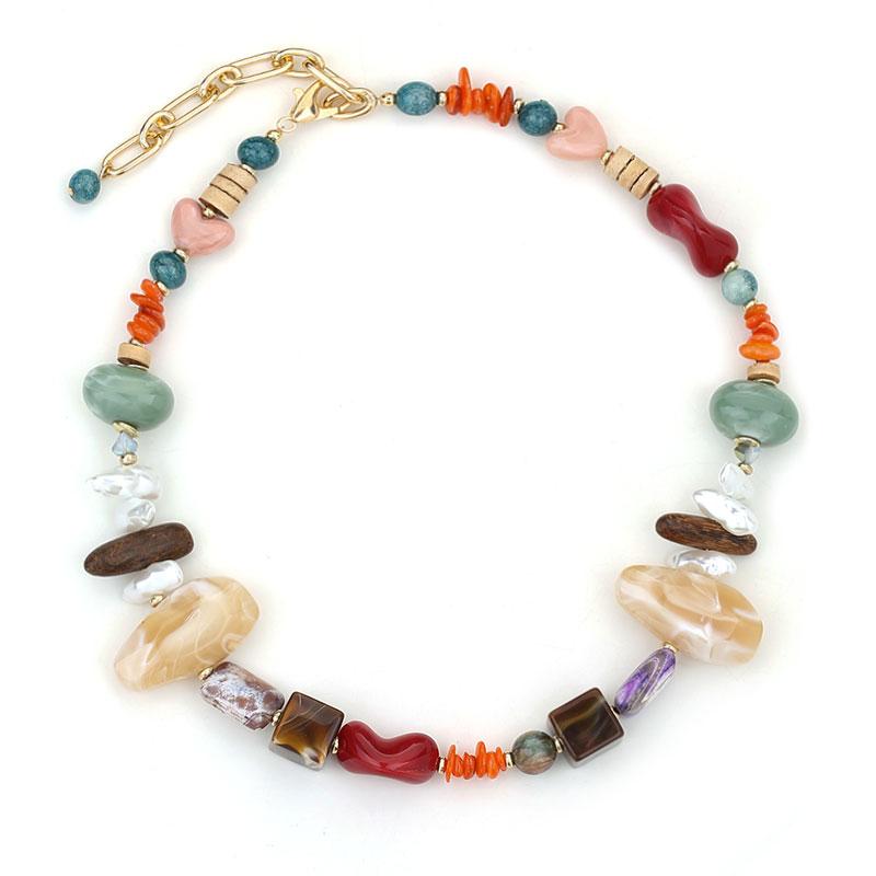 

Богемное ожерелье из крупных бусин для женщин, свадебные украшения и аксессуары