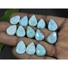 12X16MM Blue Larimar Natural Cabochon Pear Loose Gemstone Lot 13Pcs 100Cts. A-55