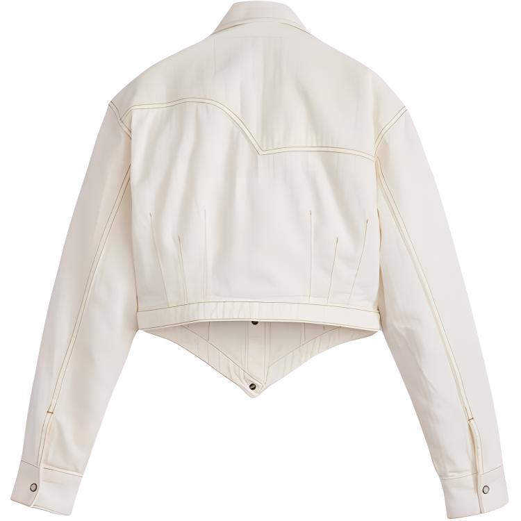 Levis X Andersson Bell Collaboration FW24 Triangle Hem Minimalist Casual Long Sleeve Denim Jacket Women jackets White 000E4-0000