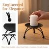 Minimalist Holder Gold Black Stable Tripod Pillar Candle Stand for Heat-Resistant Home & Wedding Tabletop Decor