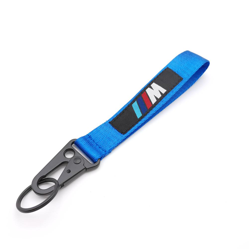 BMW Car Keychain Nylon Braided Wristband Red Black Blue Lanyard for M power e90 g26 e60 e46 f10 f30 e39 Car Accessories Gift cysh69