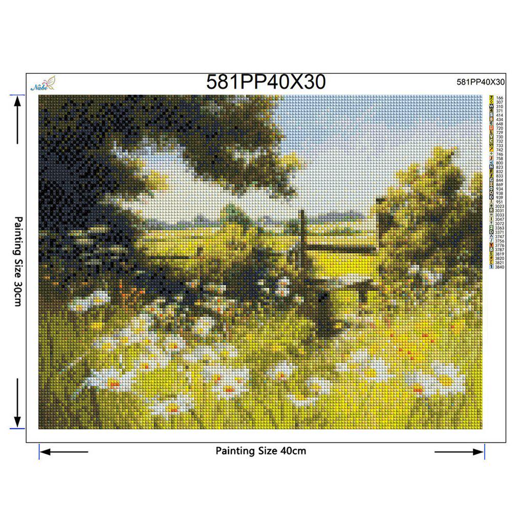 Home Decor DIY Diamond Painting Flowers 3D Cross Stitch Pattern Diamond Embroidery Landscape Nature