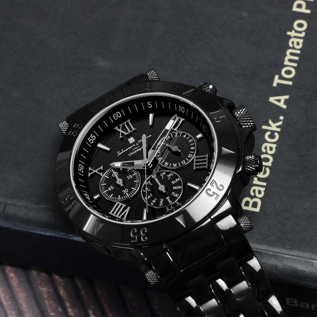 [Salvatore Mara] Wristwatch Radio Solar Chronograph Fully Auto Calendar Limited Model Italian Brand Analog Display Men's [Magazine Model] [Product]