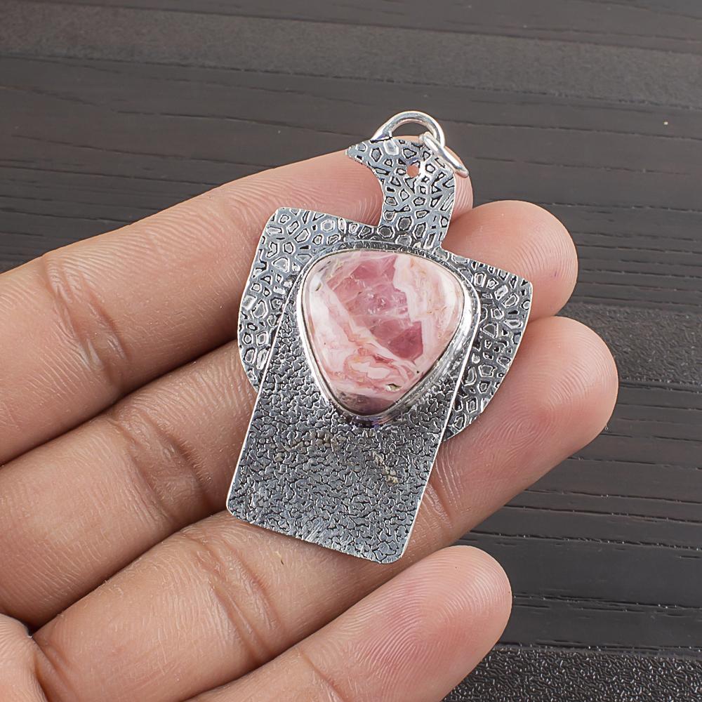 

Natural Rhodochrosite Gemstone 925 Sterling Silver Jewelry Pendant 1.95 AJP-2270