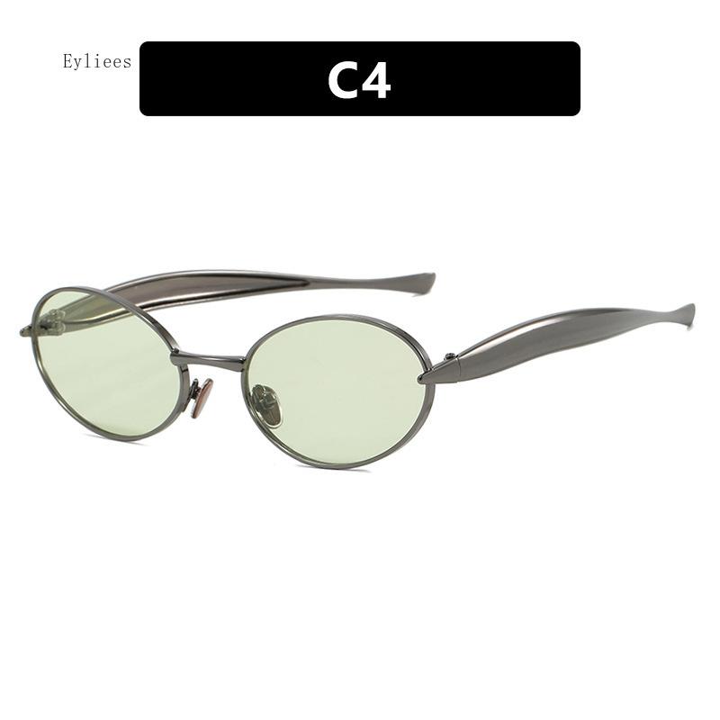 New Sardine Mirror Legs European and American Sunglasses Women's High Fashion Glasses Cross Border Oval Sunglasses Men
