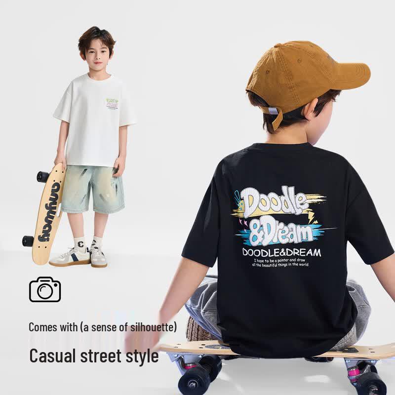 Luomeng Boys' Ice Silk Cooling Short Sleeve T-Shirt