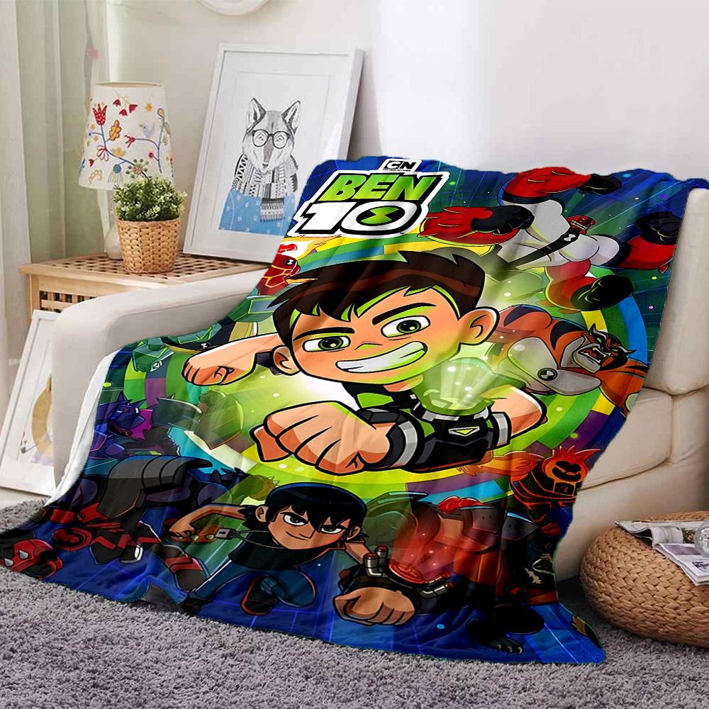 Ben 10 Alien Force Flannel Blanket Super Soft Warm Cozy Blanket For Sofa Bed Office Travel Allseason Home Decor Gift