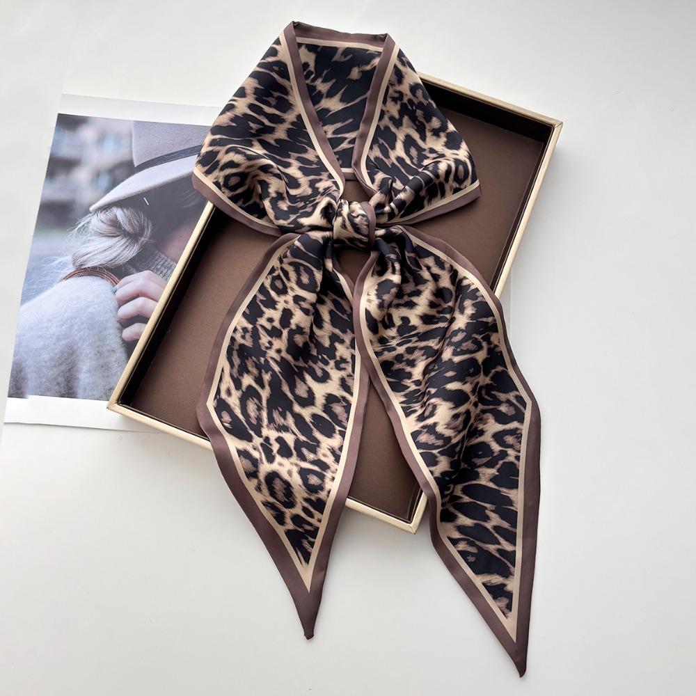 Scarf Women Dot Print Long Silk Feeling Bag Tie Neck Skinny Scarves Female Foulard Hairband Print Lady Neckerchief Ribbon