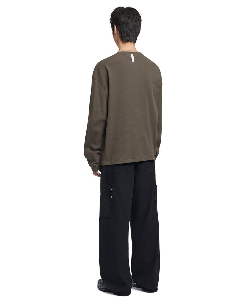 Nomaenyueol Nm Rifle Waffle Long Sleeve Tee - Charcoal