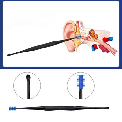 Colher de limpeza de ouvido de silicone leve, cabeça espiral suave, ferramenta de cuidado para crianças