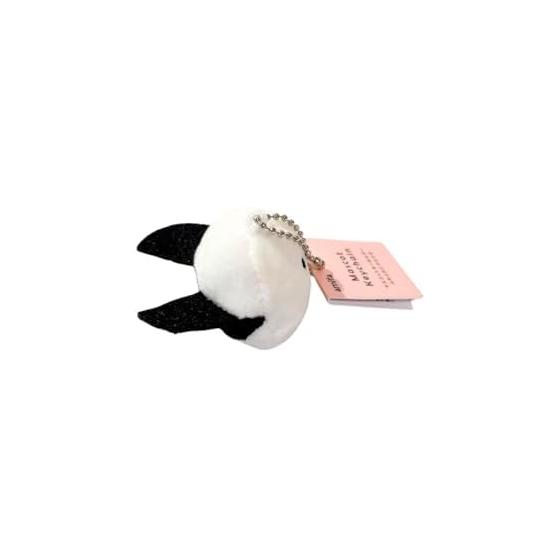 Fluffy Long-tailed Tit Mascot Keychain Plush Round 5cm Snow Fairy Character Mini Size Strap White Polyester Nylon Ball Chain
