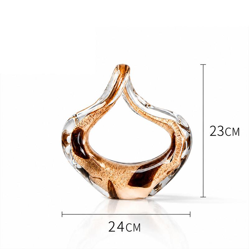 Amber Painted Fluttering Ribbons Glass Crafts Ornaments Desk Decoration Creative Twisted Ribbon Sculpture Room Aesthetics Decor