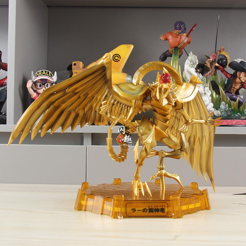 22cm Yu-gi-oh! Anime Figure The Winged Dragon Of Ra Figures Monsters Legion Figurine With Light Statue Model Doll Collection Toy