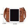 Solid Color Multi Zipper Bag Vintage Soft Leather Shoulder Bag  Casual Crossbody Purse For Work